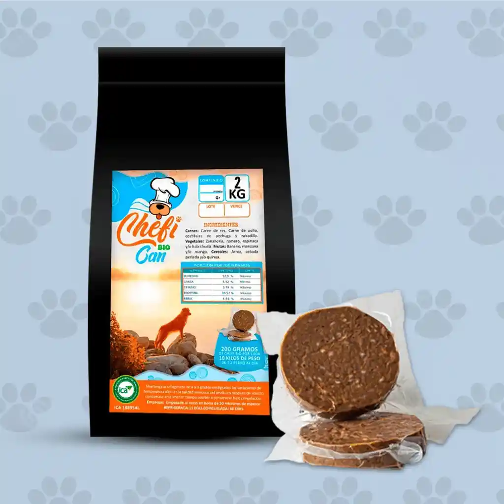 Can Comida Para Perro Chefibio2 Kg Por 150Gr-200Gr