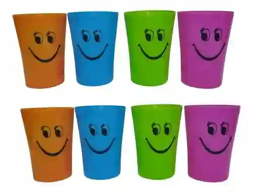 Set De Vasos X4 Plásticos Colores