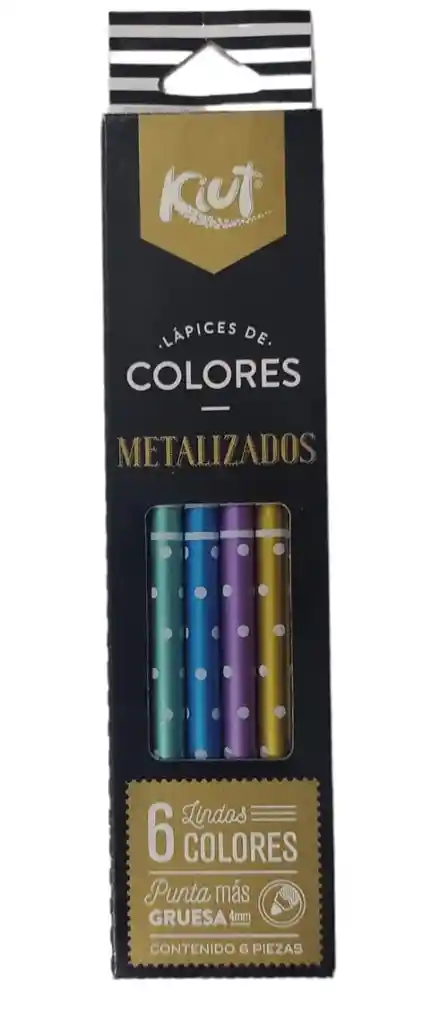 Lapices De Colores Metalizados Norma Kiut X 6 Und