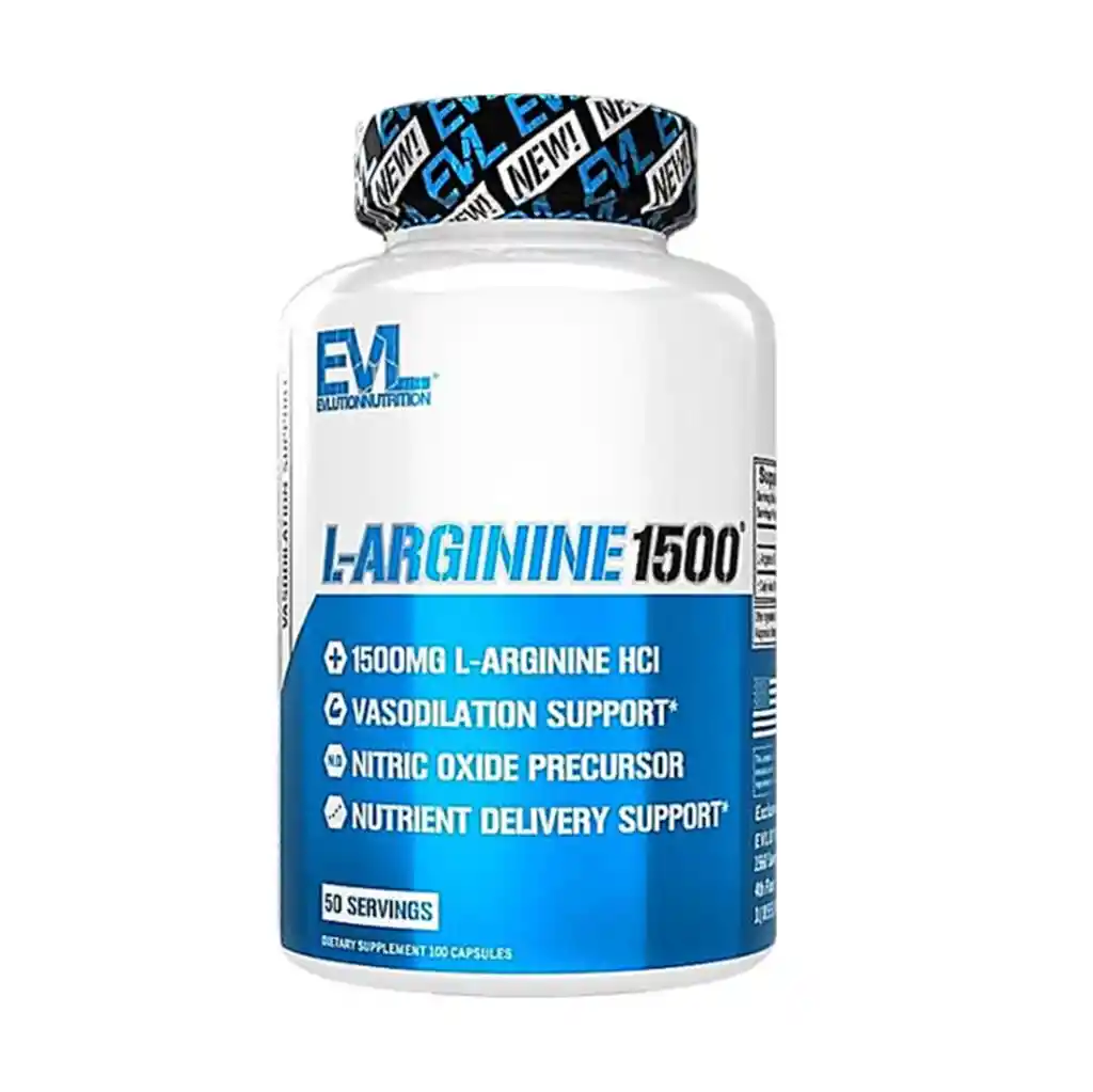 L Arginina 1500 Evlution Nutrition 50 Servicios 100 Caps