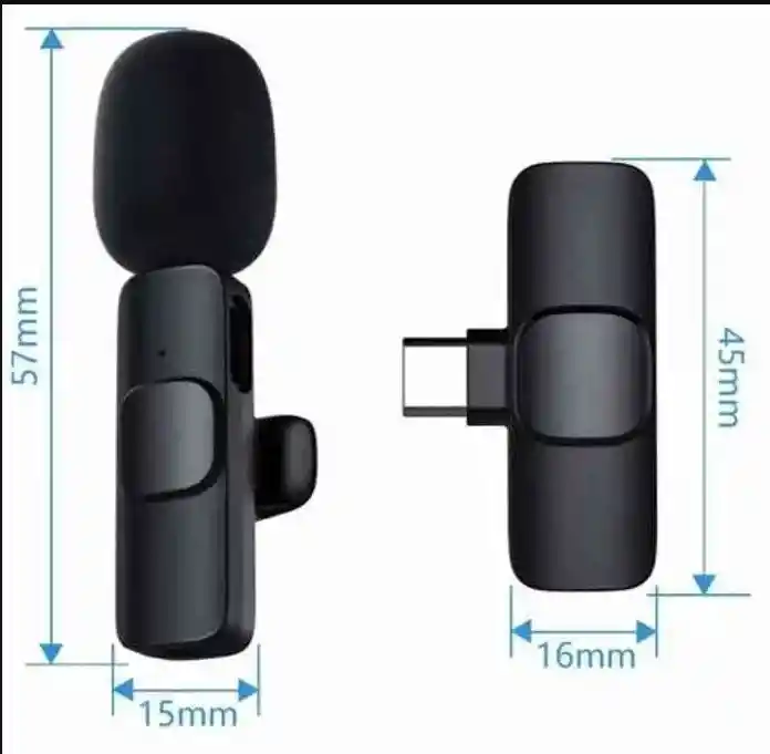 Micrófono Bluetooth Lavalier Inalámbrico Reducción De Ruido Transmisión Tipo C Para Celular