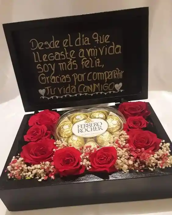 Caja Amor Rosas Y Chocolates Medellin, Dia De La Madre Aniversario Cumpleaños