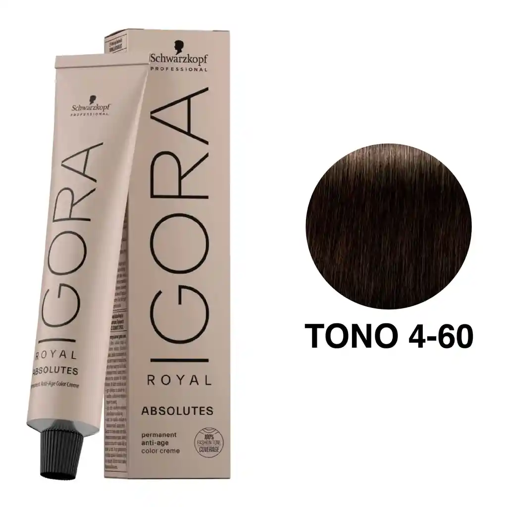 Igora Roya Absolutes Tono 4-60 Castaño Medio Marrón Natural 60ml