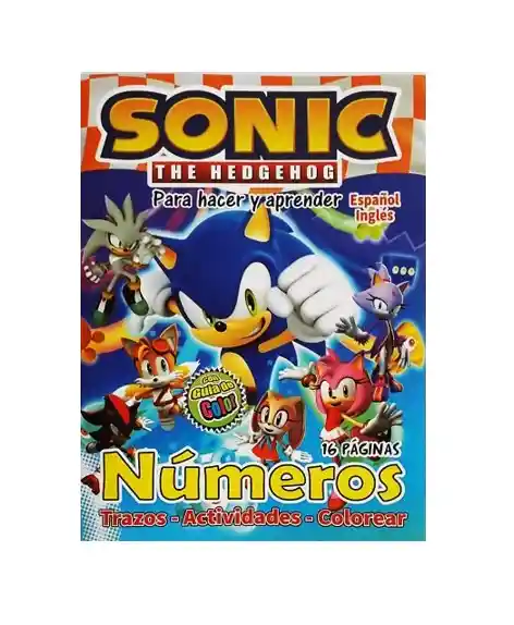 Libro De Actividades Y Colorear 16 Páginas Español Inglés Sonic