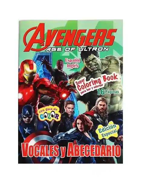 Libro De Actividades Y Colorear 16 Paginas Español Inglés Avengers