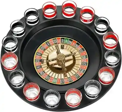 Ruleta Rusa Estilo Casino Beber Shots 16 Copas Juego Fiestas