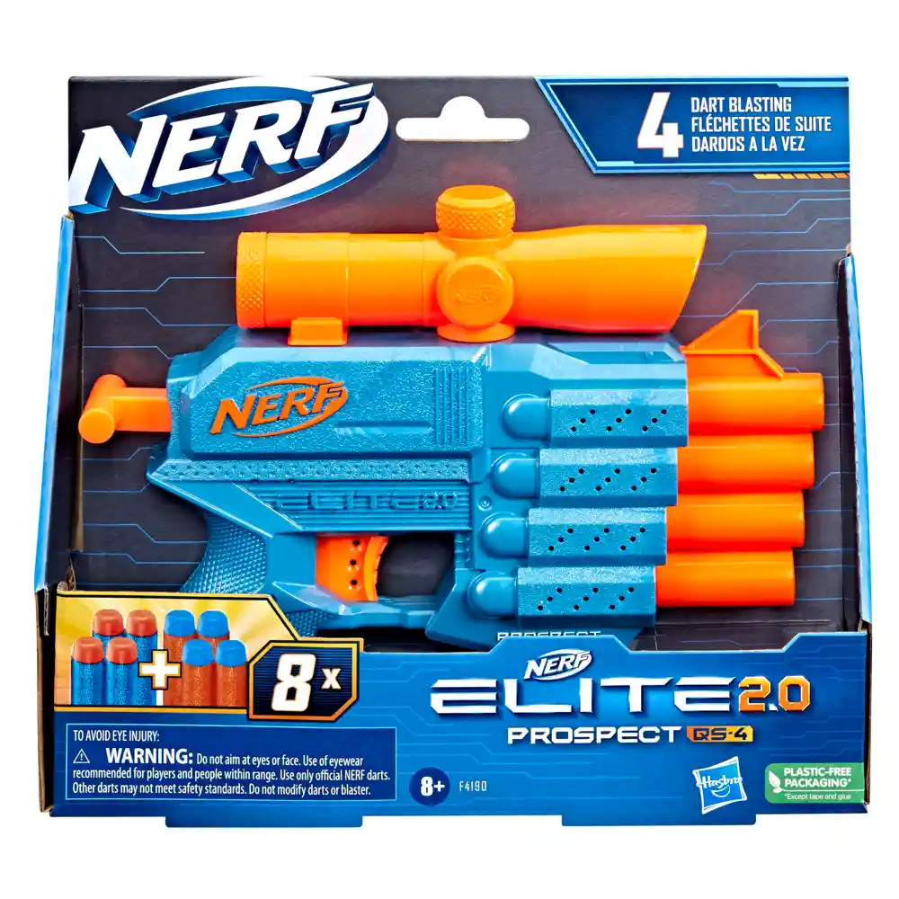 Lanzador Nerf Elite 2.0 Prospect Qs4 - 8 Dardos Hasbro