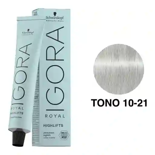 Igora Royal Highlifts Tono 10-21 Rubio Platino Humo Ceniza 60ml