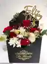 Sobre De Amor, De Flores Variadas Tonos Rojos Y Ferrero Rocher