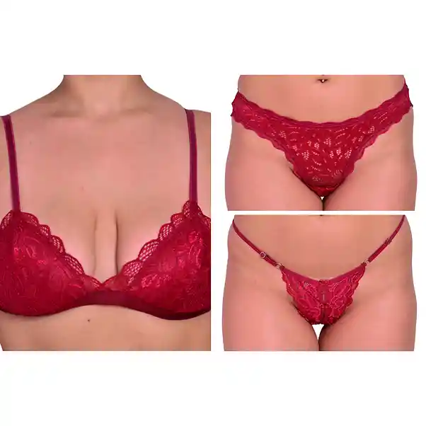 Combo Alice Cristal Mariposa (1 Bralette + 2 Tangas)