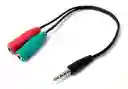 Adaptador / Microfono Audifono 3.5mm 1 Macho 2 Hembras