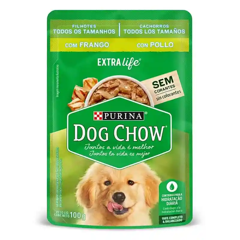 Dog Chow Alimento Húmedo Cachorros Con Pollo 100g