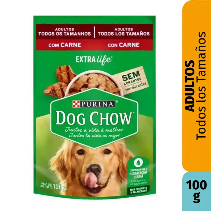 Dog Chow Purinahumedo Adultos Todos Los Tamanos Con Carne 100G