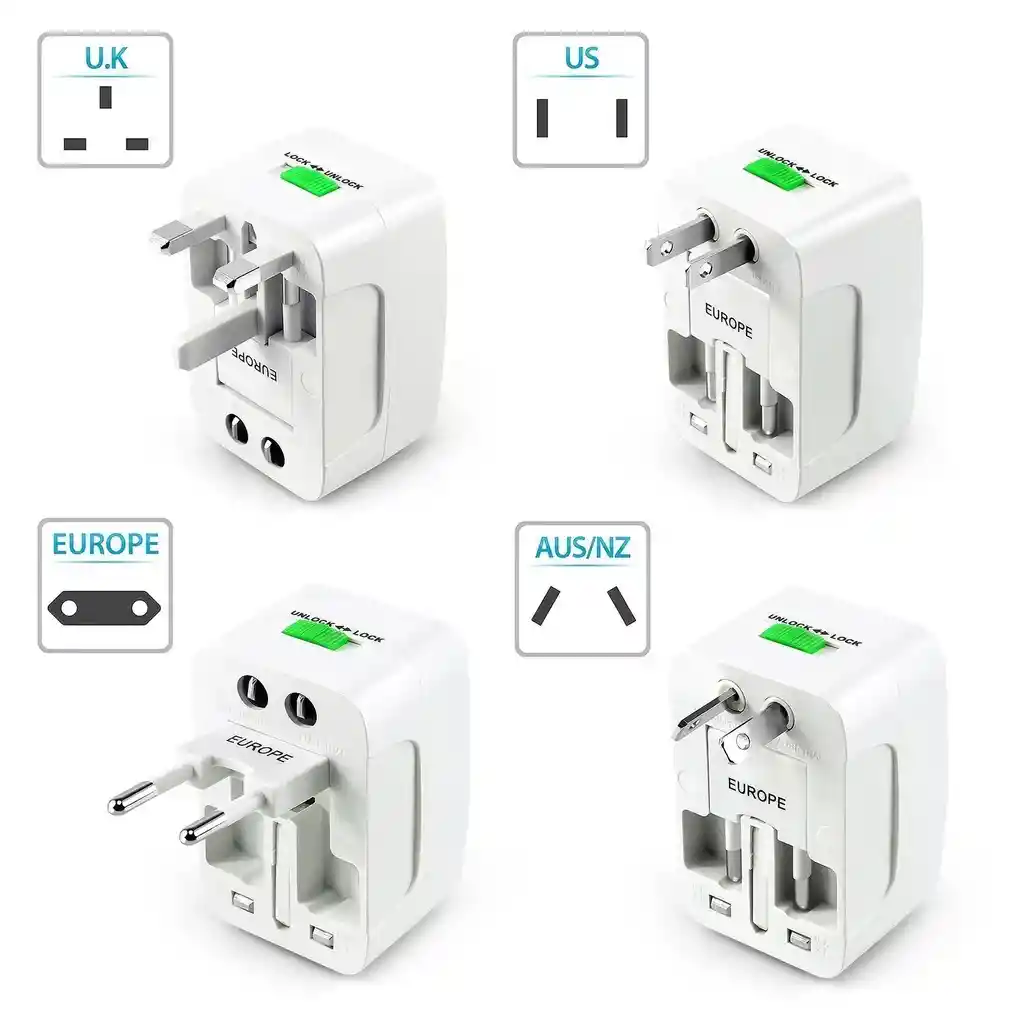 Convertidor Europeo Doble Puerto Usb Adaptador Universal Viajero Plug Adapter Travel