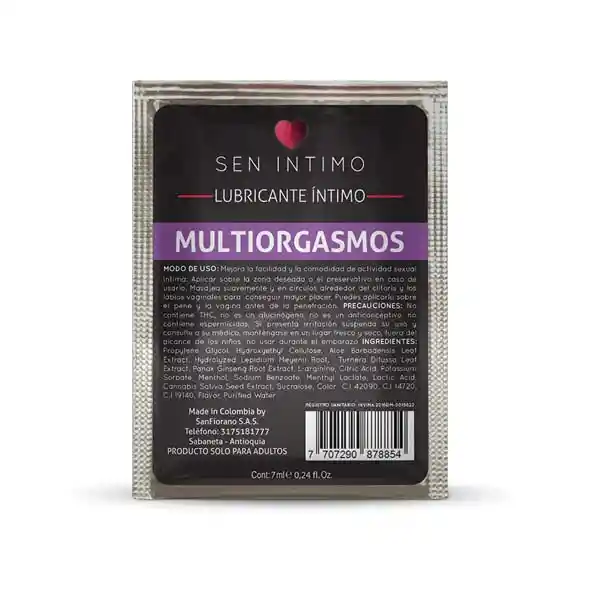 Lubricante Intimo Multiorgasmo Sachet