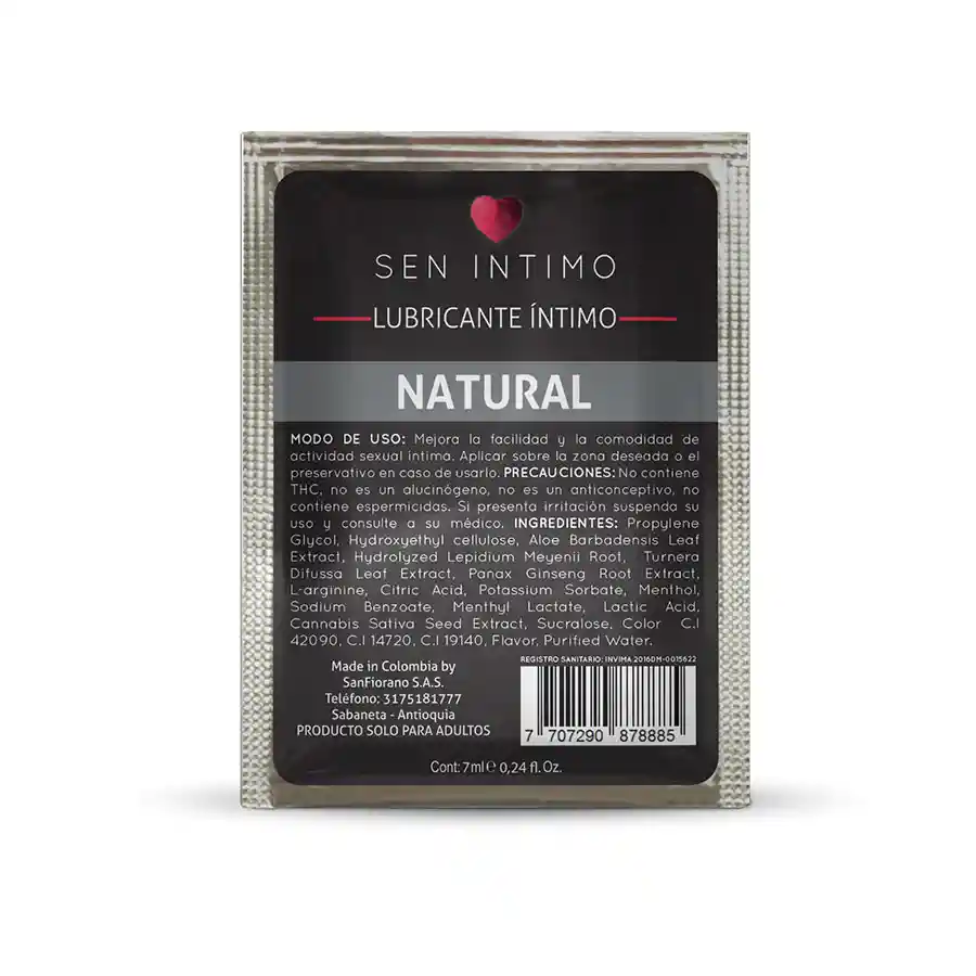 Lubricante Intimo Natural Sen Sachet