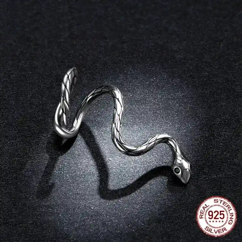 Arete Ear Cuff Serpiente Para Mujer Fabricado En Plata 925