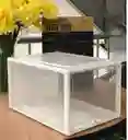Caja Organizadora De Zapatos En Plastico Abs Y Pasta Dura Medida 25x35x20 Color Blanca