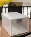 Caja Organizadora De Zapatos En Plastico Abs Y Pasta Dura Medida 25x35x20 Color Blanca