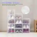 Caja Organizadora De Zapatos En Plastico Abs Y Pasta Dura Medida 25x35x20 Color Blanca