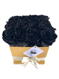 Caja Deluxe De Rosas Preservadas Negras
