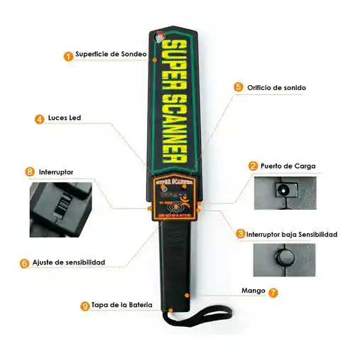 Detector De Metales De Seguridad Super Scanner