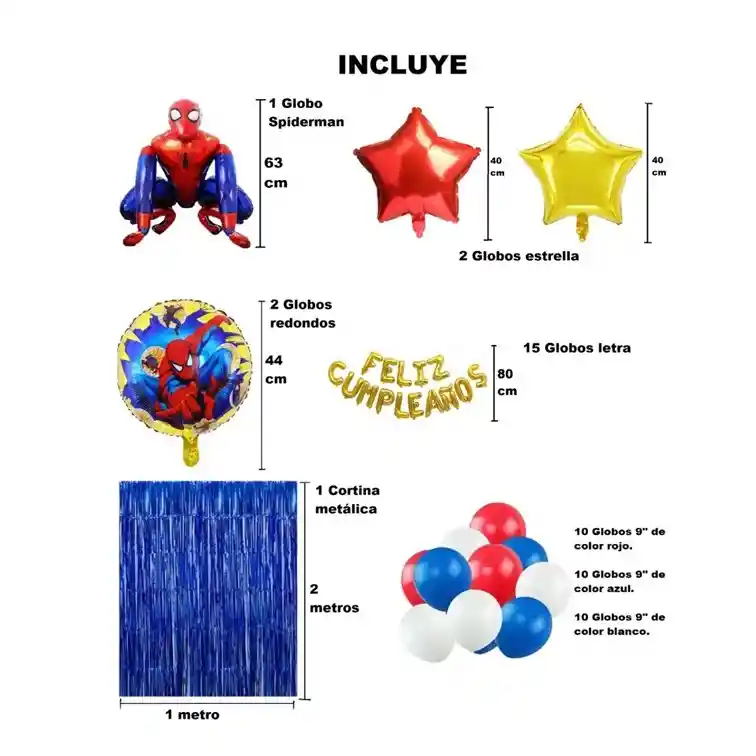 Kit Decoracion De Fiesta Spider Man - Hombre Araña