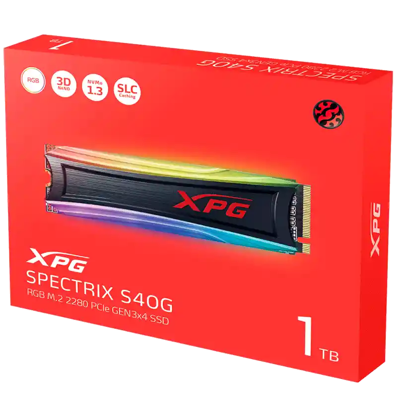 unidad solida XPG m.2 spectrix s40g rgb pcie 1tb gen 3x4