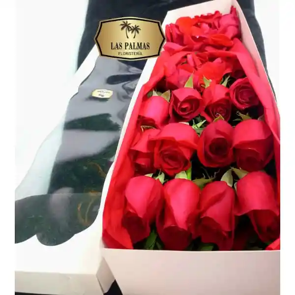 Caja De Rosas Rojas Amor