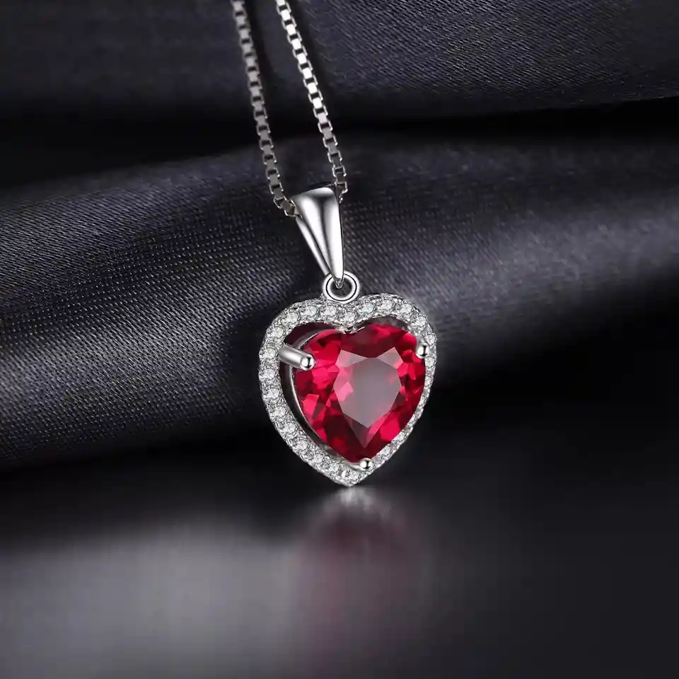 Collar Cadena Alhajas Corazón Con Circón Para Mujer En Plata 925