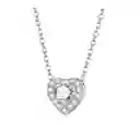 Collar Mujer Corazón Amor Cristal Brillante En Plata 925