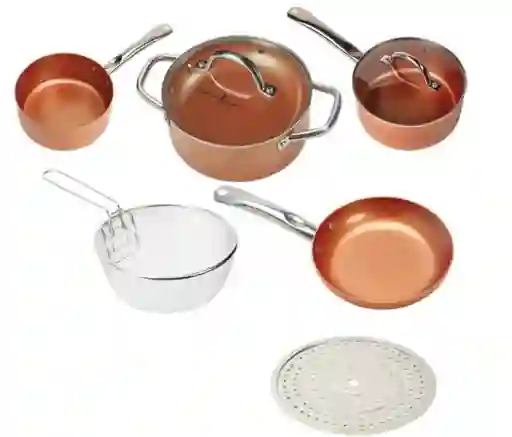 Batería De Cocina 9 Piezas Square Pan Hi-techceramic Nonstick Coating Anti Adherente