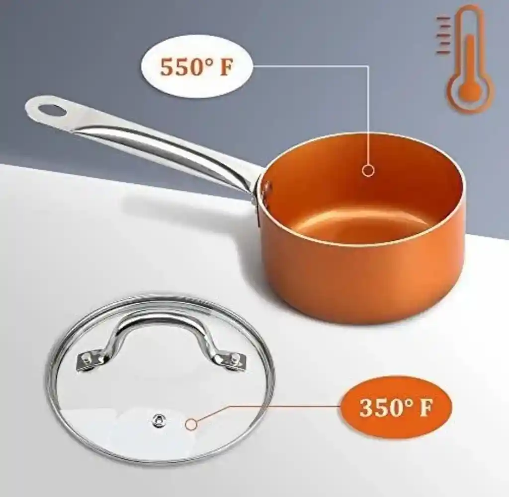 Batería De Cocina 9 Piezas Square Pan Hi-techceramic Nonstick Coating Anti Adherente