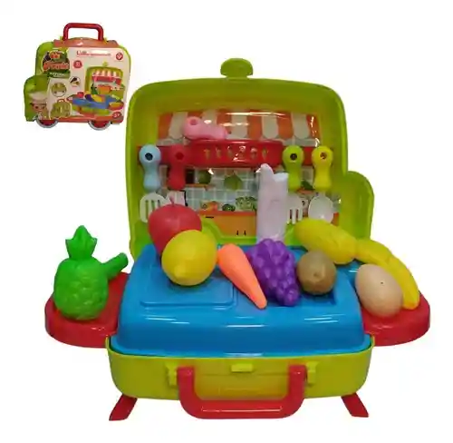 Kit Cocina Niños Frutas Y Verduras Lonchera Juguete