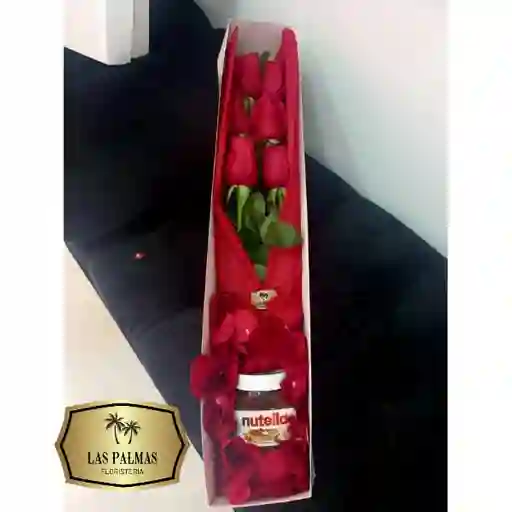 Caja De Rosas Con Nutella