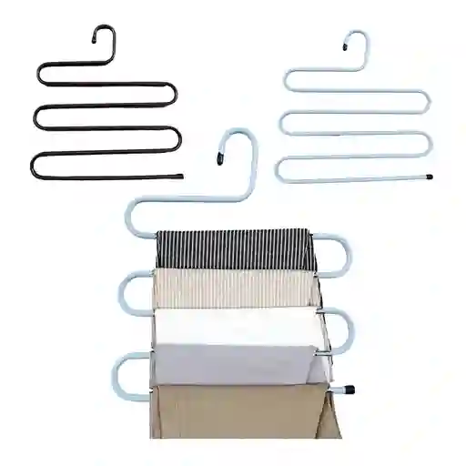 Gancho Ropa Multiple Ahorrador Espacio 5 En 1 Pantalones