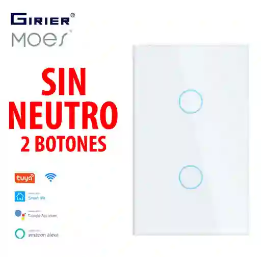 Interruptor Switch Inteligente Wifi Rf Alexa Google 2 Botone