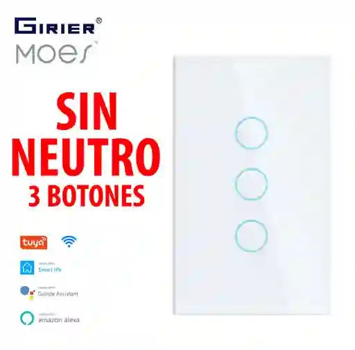 Interruptor Switch Inteligente Wifi Rf Alexa Google 3 Botones