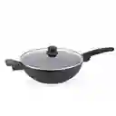 Dkasa Wok Premium Con Tapa Vidrio Antiadherente Grande 30 Cm