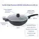 Dkasa Wok Premium Con Tapa Vidrio Antiadherente Grande 30 Cm