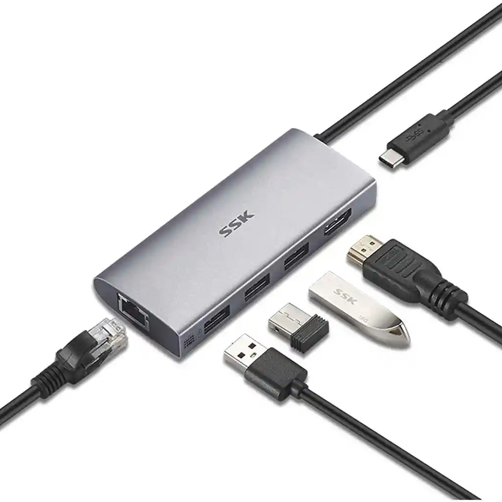 Mac Adaptador Tipo C Multipuerto Rj45 Hdmi 4K Ethernetwind