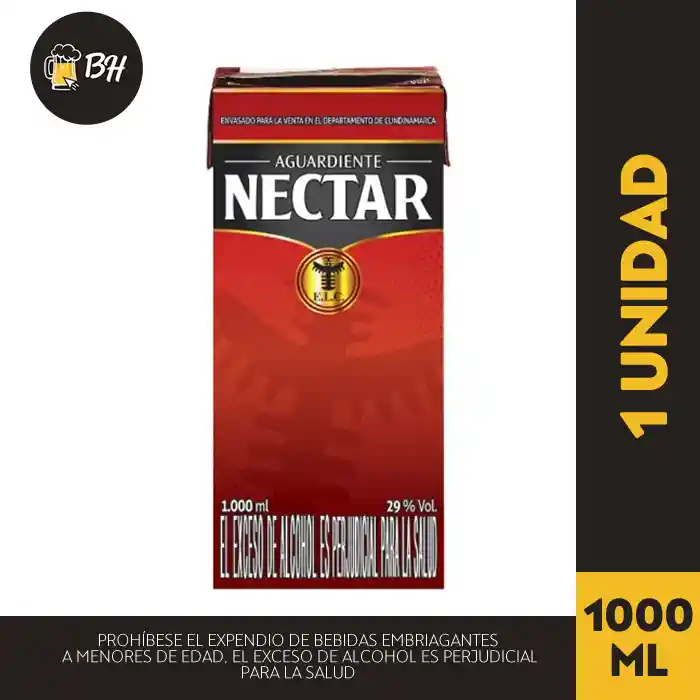 Aguardiente Nectar Rojo 1000ml