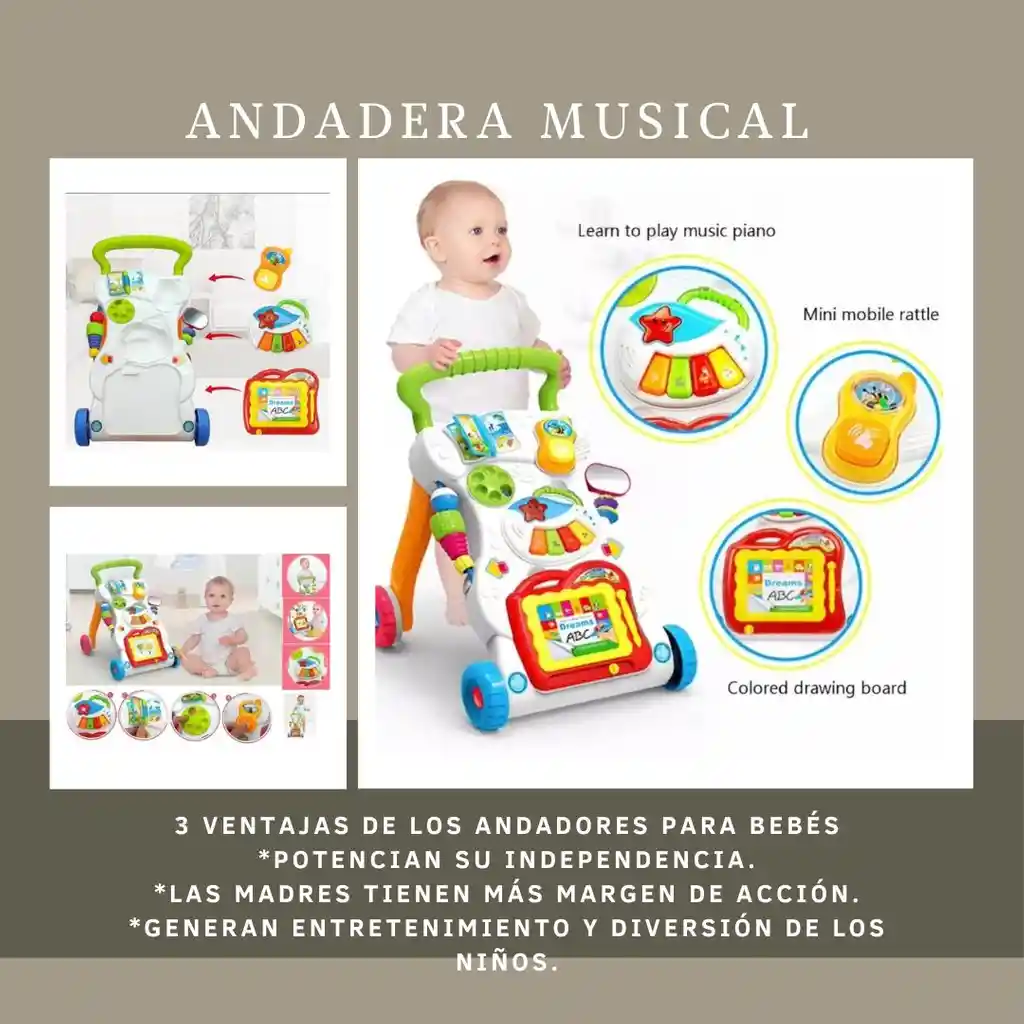 Andadera Didáctica Con Juegos Y Sonidos.