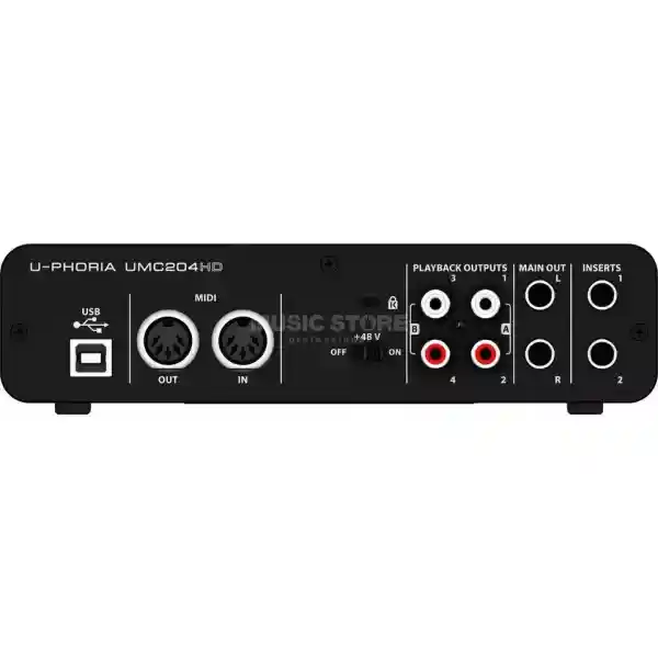 Interfaz De Grabación Behringer Umc204hd Interface U-phoria