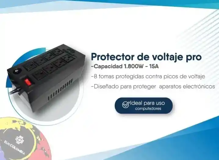 Regulador Voltaje 1800vac Voltimax Pro 8 Tomas Seguros 2023