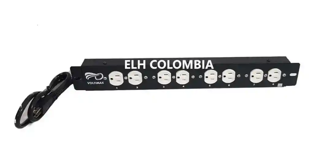 Voltimax Multitomas Regleta Protector Picos Rack 125v 8 Toma