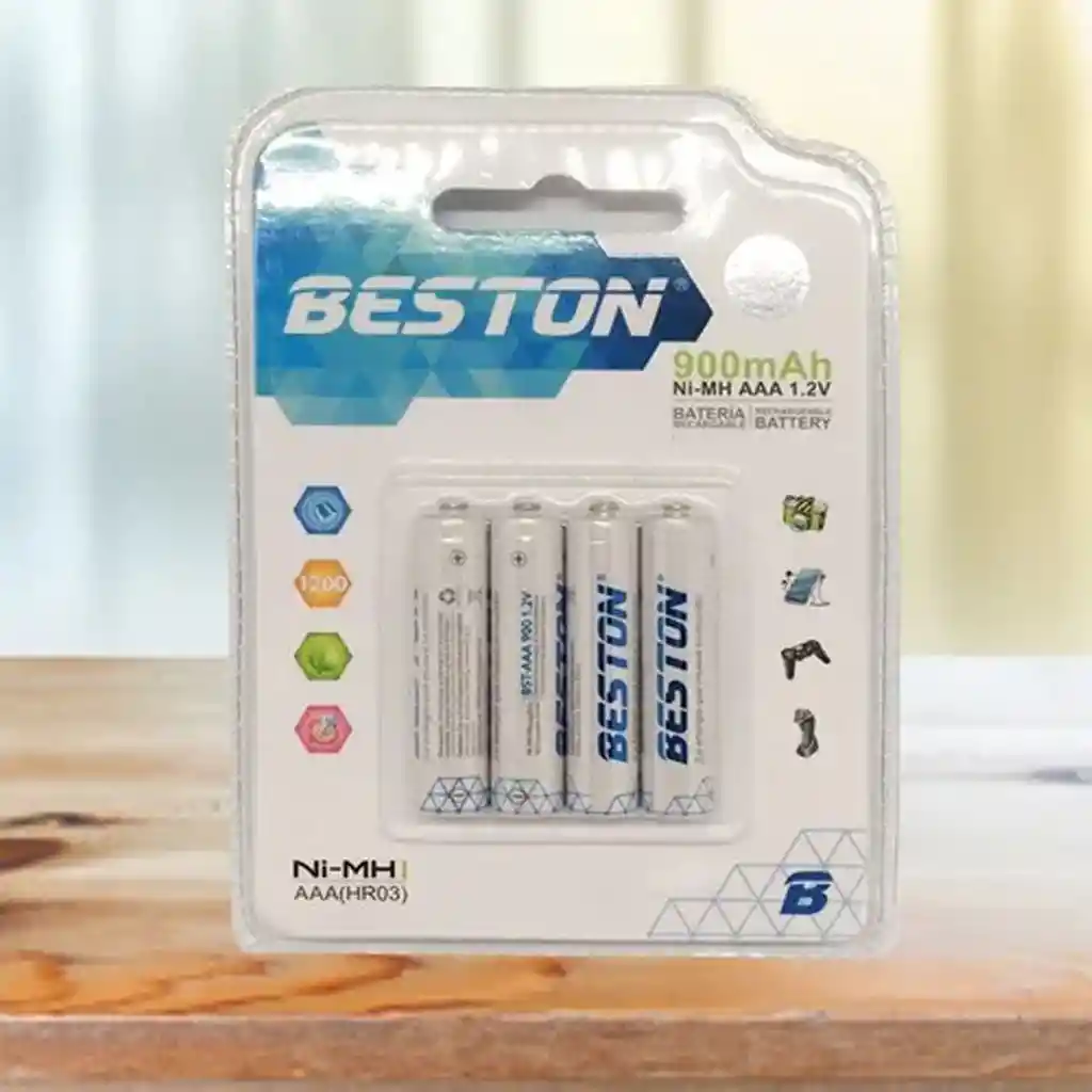 Pilas Bateria Beston Aaa Recargable 900mah X 4 Unidades