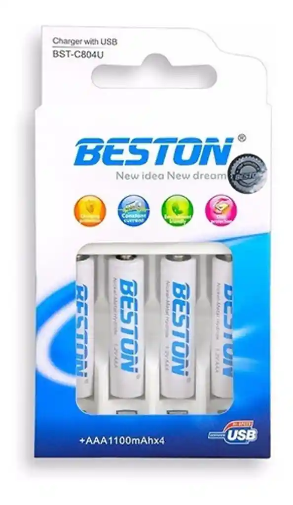 Pilas Bateria Beston Aaa Recargable 900mah X 4 Unidades