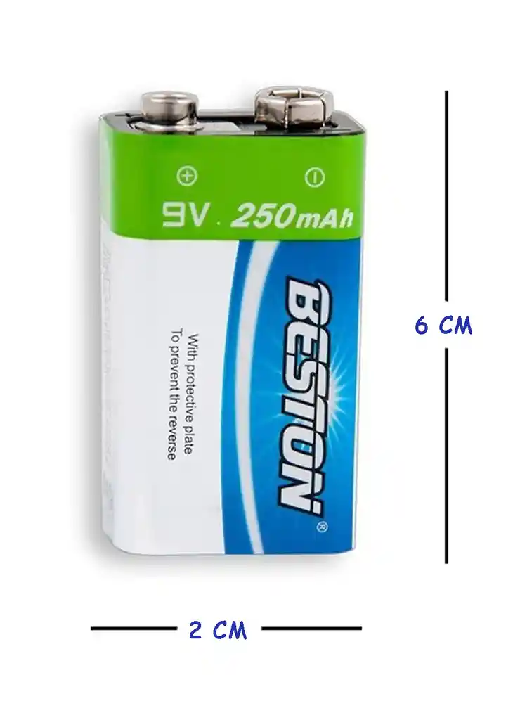 Pila Bateria Recargable Cuadrada 9v 250mah + Cargador Doble