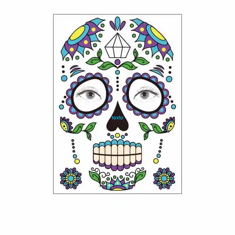 Maquillaje Catrina Disfraz Halloween Tatuaje Temporal Calavera Skull Coco